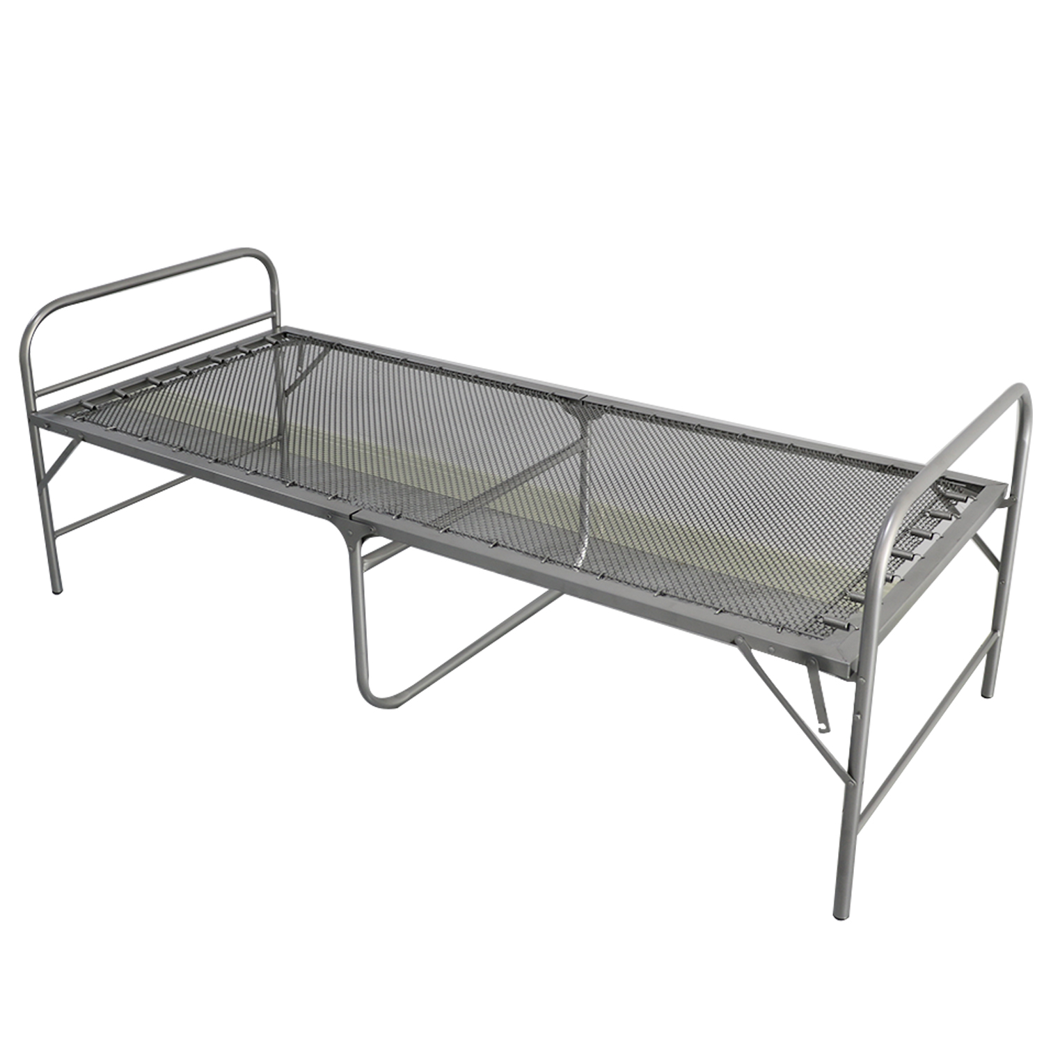 จีนพับเตียงส่งออกข้ามพรมแดนขายส่งตาข่ายโลหะเตียงพับเรียบง่าย